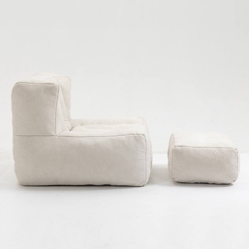 Fluffy Bean Bag Beanbag Chair with Memory Foam and Footrest