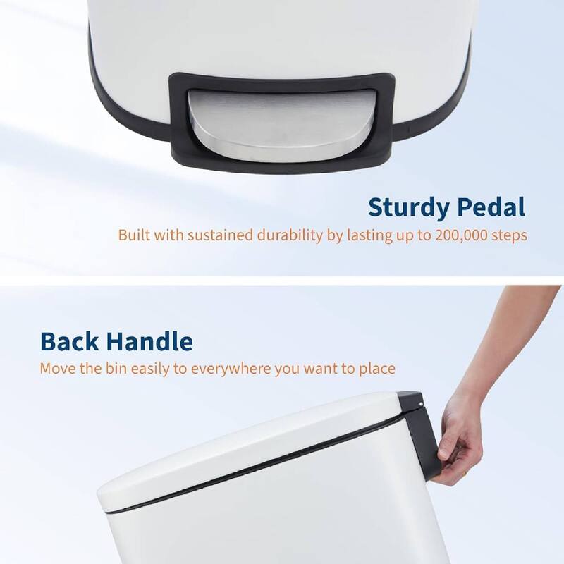 13 Gallon/ 50 Liter Slim Stainless Steel Garbage Bin, Trash Can for Kitchen Bathroom