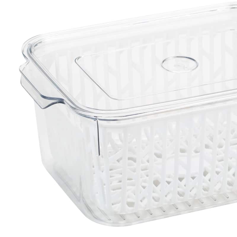 Kitchen Details Storage Container with Strainer - 9.25" x 6.1" x 3.94"