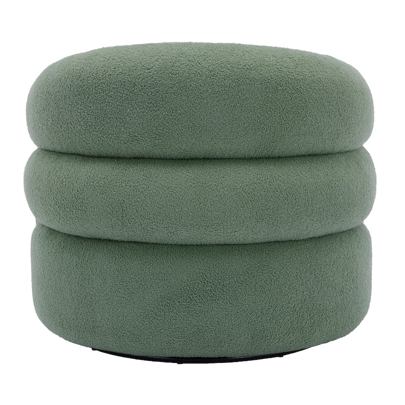 Modern Upholstered Swivel 360 degree Rotation Boucle Barrel Chair