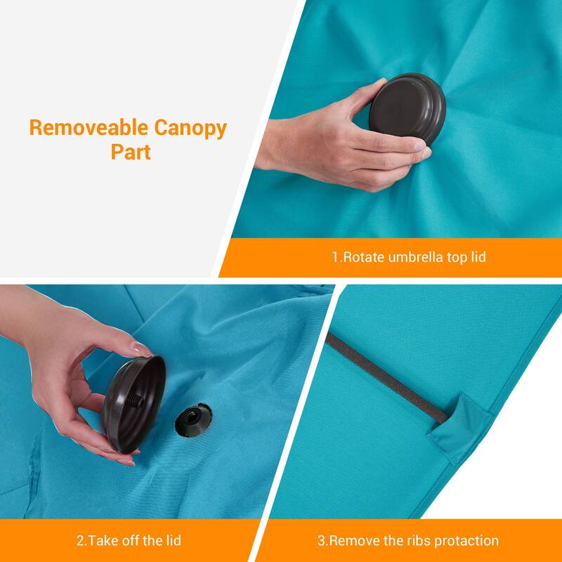 BONOSUKI Aluminum 10 x 6.5ft Patio Market Umbrella,Tilt and Crank