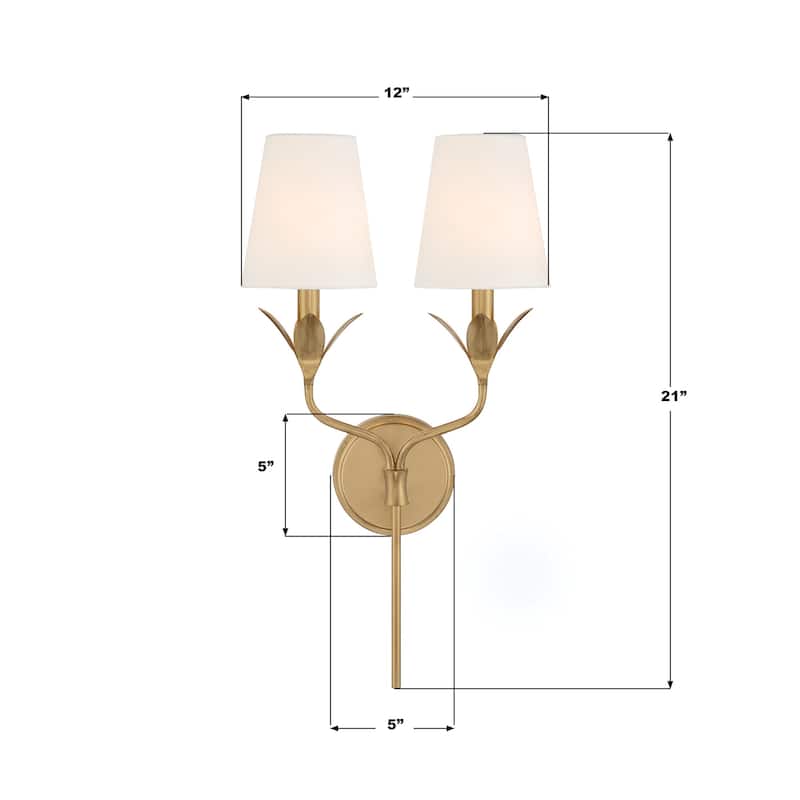 Crystorama Lighting Group 562 Broche 2 Light 21" Tall Wall Sconce with