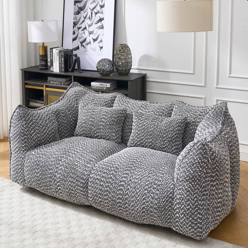 Beanbag Chair with High Resilience Foam Core. The Square Recliner Sofa Is Ideal for Family Members And Friends Engaged in Games