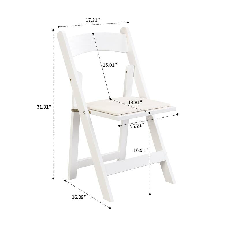 Modern simple style foldable dining chair set with upholstered cushions