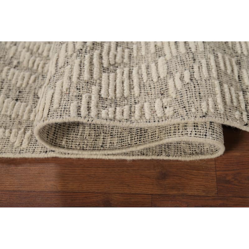 All-Over Abstract Moroccan Modern Area Rug Handmade Wool Carpet - 4'10"x 8'0"