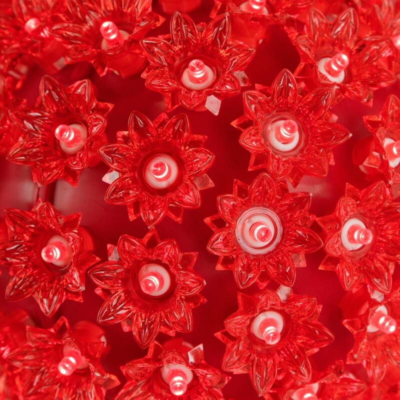 LED Lighted Starlight Sphere Hanging Outdoor Christmas Decoration- 7.5" - Red Lights