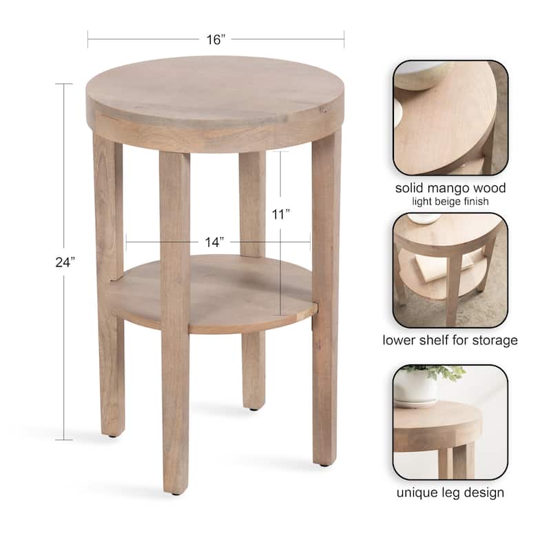Kate and Laurel Talcott Round Wood Side Table