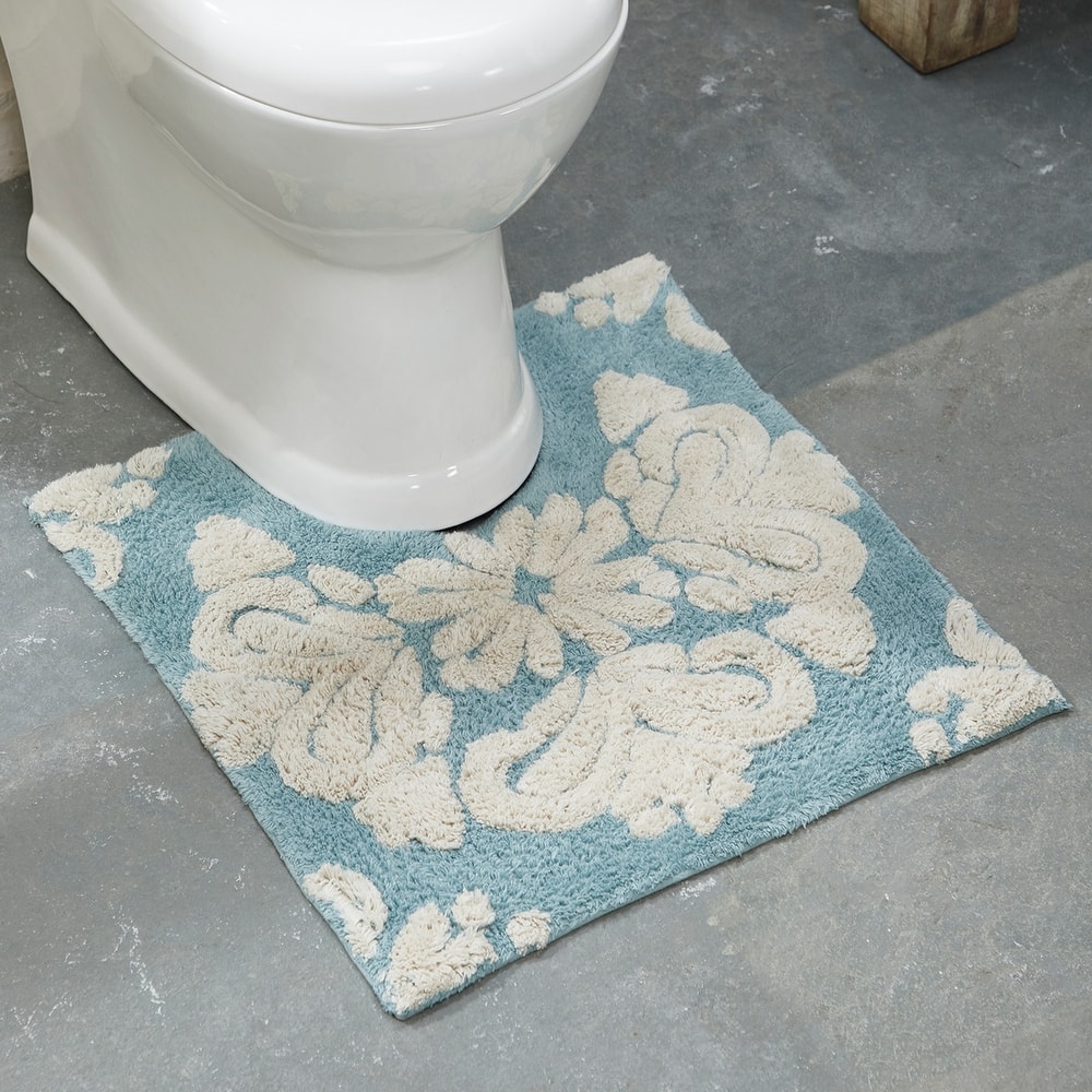 Better Trends 100% Cotton Soft & Super Absorbent Bathroom Rugs - Medallion Collection Non-Skid Latex Machine Washable Bath Mats