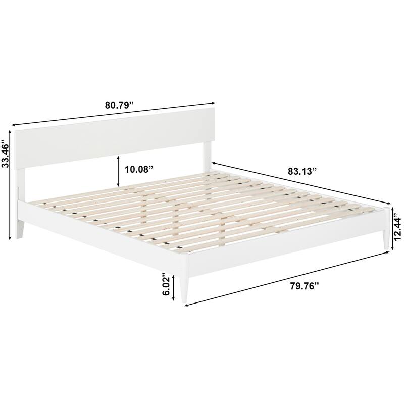 Aria Solid Wood Modern Low Profile Platform Bed