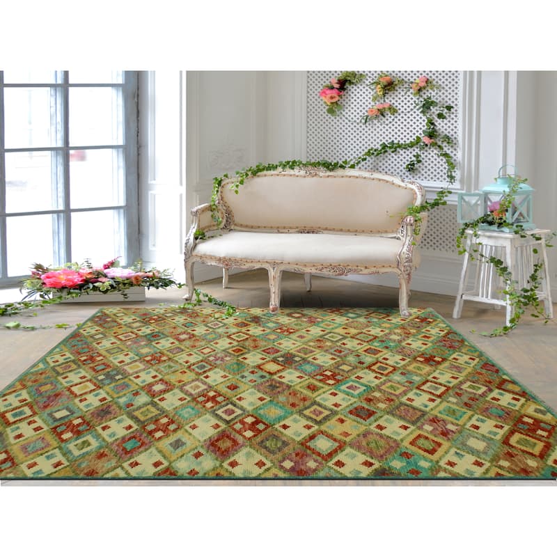 Balochi Kennan Ivory/Rust Rug - 4'10" x 6'7"