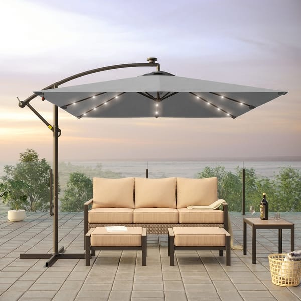 fiberbuilt patio umbrellas Fiberbuilt Umbrellas Euro Venice 16 Foot Square Manual Lift Umbrella in  Carbon