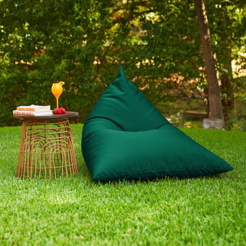 Sorra Home Sunbrella Outdoor Bean Lounger - 54 in W x 38 in W x 21 in H - Canvas Forest Green