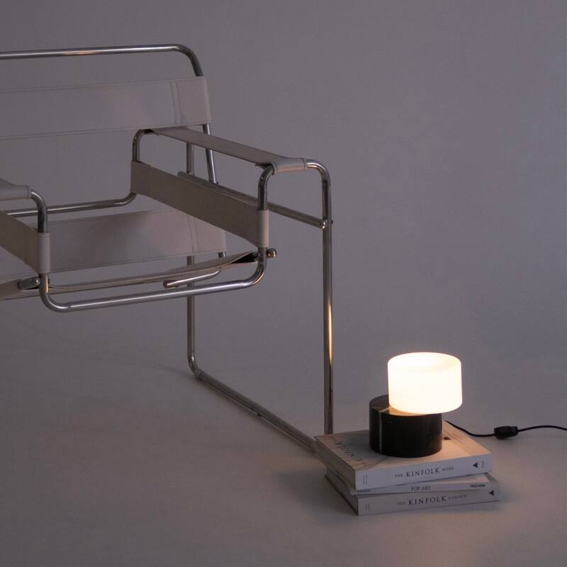 Brightech ZigZag LED Black Marble Modern Dimmable Bedside Nightstand Desk Lamp