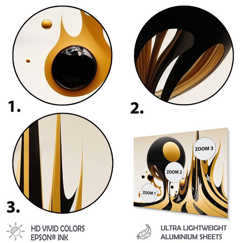 Designart 'Rising Gold II' Modern Geometric Metal Wall Art