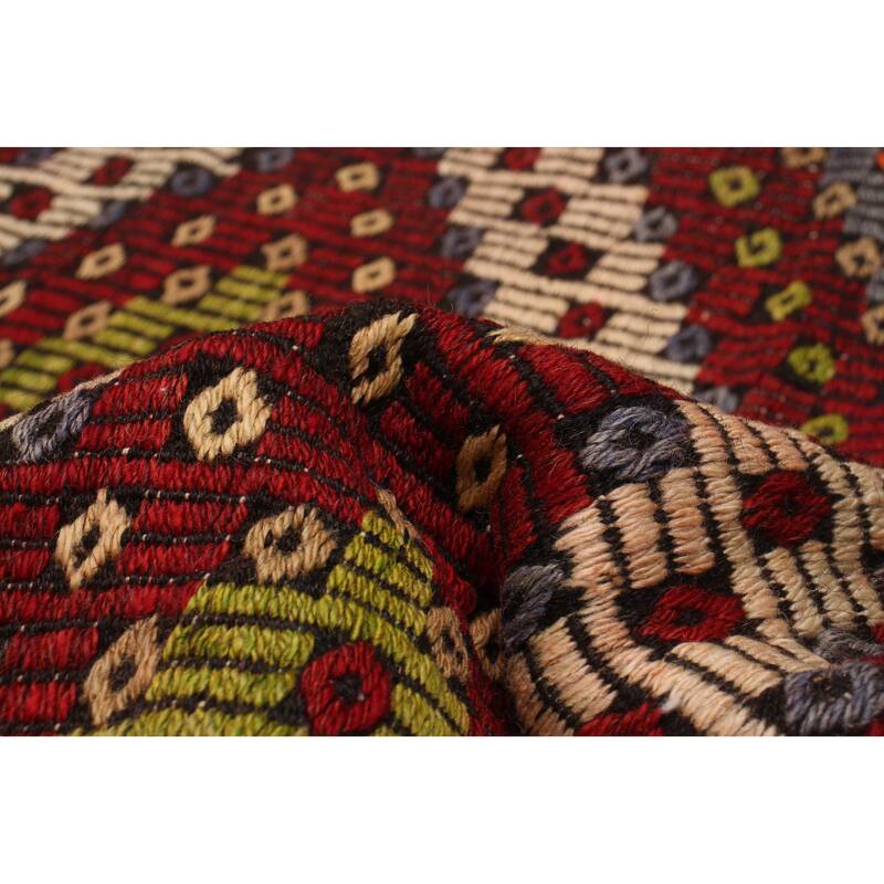 ECARPETGALLERY Flat-Weave Yoruk Red Wool Kilim - 5'10 x 11'11