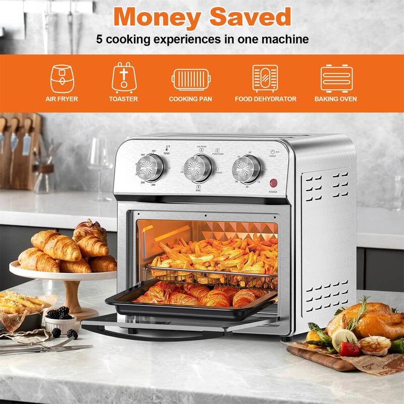 13QT Family Size Air Fryer Toaster Oven Combo, 360 Hot Air Circulation