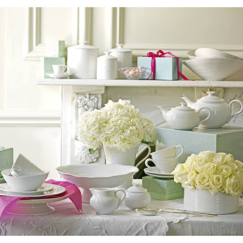 Portmeirion Sophie Conran White Footed Comport - 9 inch