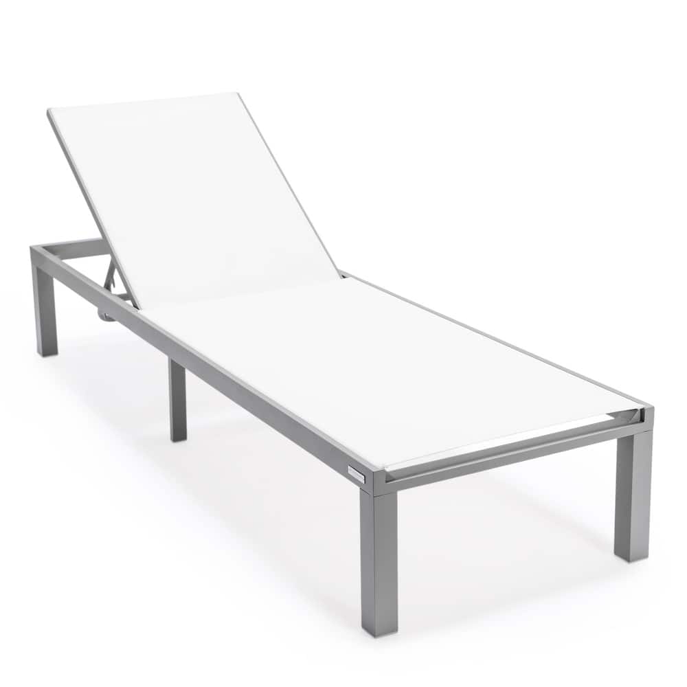 Aluminum Beach Pool Sun Lounge Chair Sling Mesh Fabric Reclining Stackable Lounger Chair