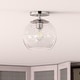 preview thumbnail 25 of 60, Bartlett Semi Flush Mount Ceiling Light Polished Nickel with Seeded Glass