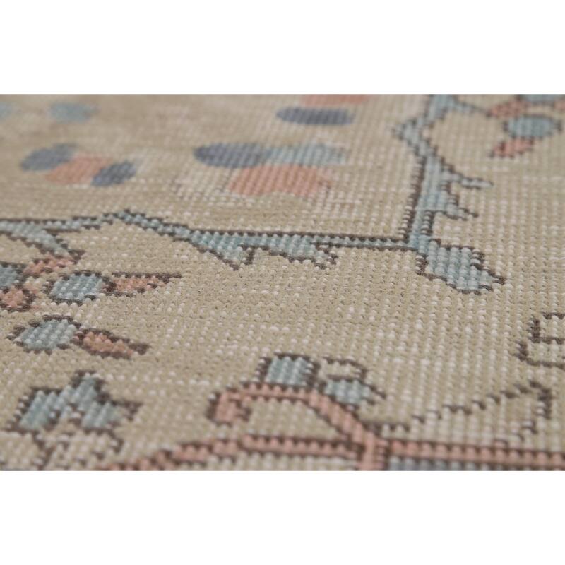 Tabriz Persian Area Rug Handmade Traditional Beige Floral Wool Carpet - 8'0"x 10'11"