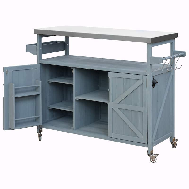 Farmhouse Outdoor Kitchen Island