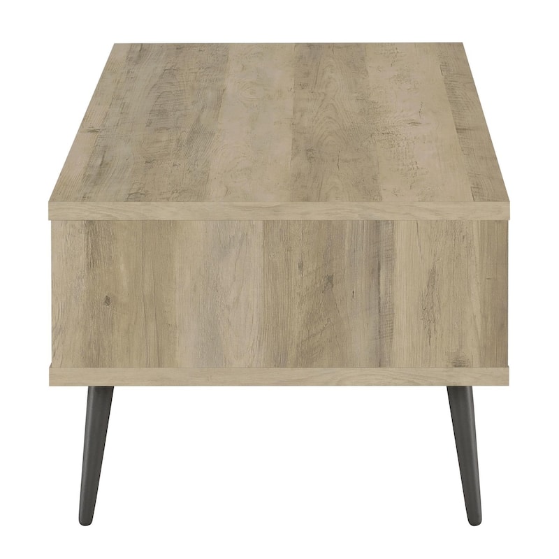 Devora Antique Pine Coffee Table With Storage Shelf