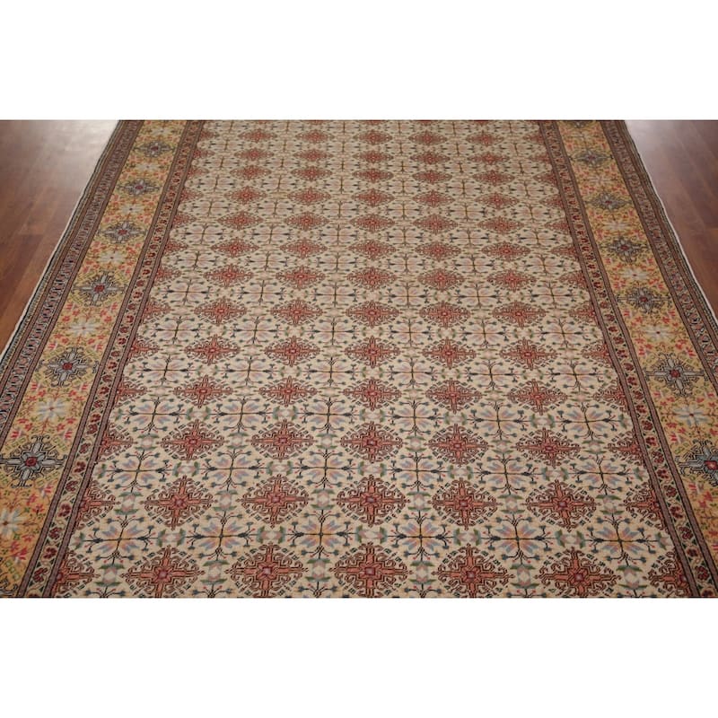 All-Over Geometric Anatolian Turkish Vintage Rug Handmade Wool Carpet - 6'6" X 9'7"