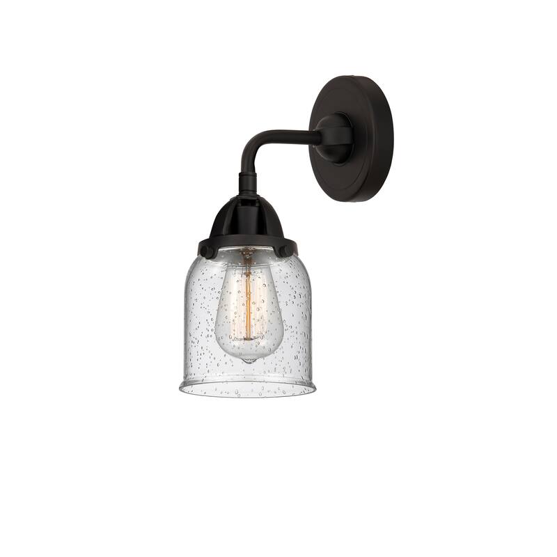 Innovations Lighting Nouveau 2 Bell - 1 Light 5" Sconce - Seedy/Matte Black