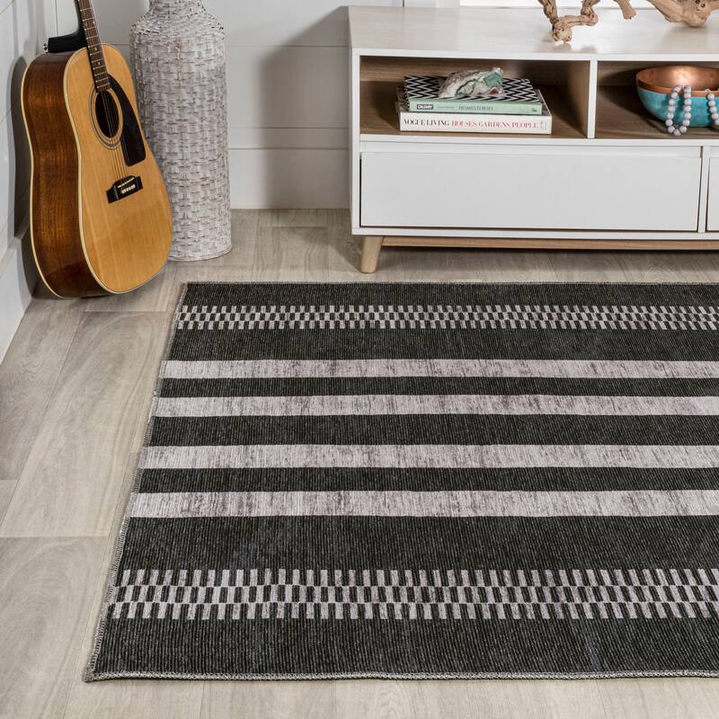 JONATHAN Y Timantii Bohemian Medallion Textured Weave Machine Washable Area Rug