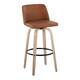 Option Camel Faux Leather/Black Round Footrest