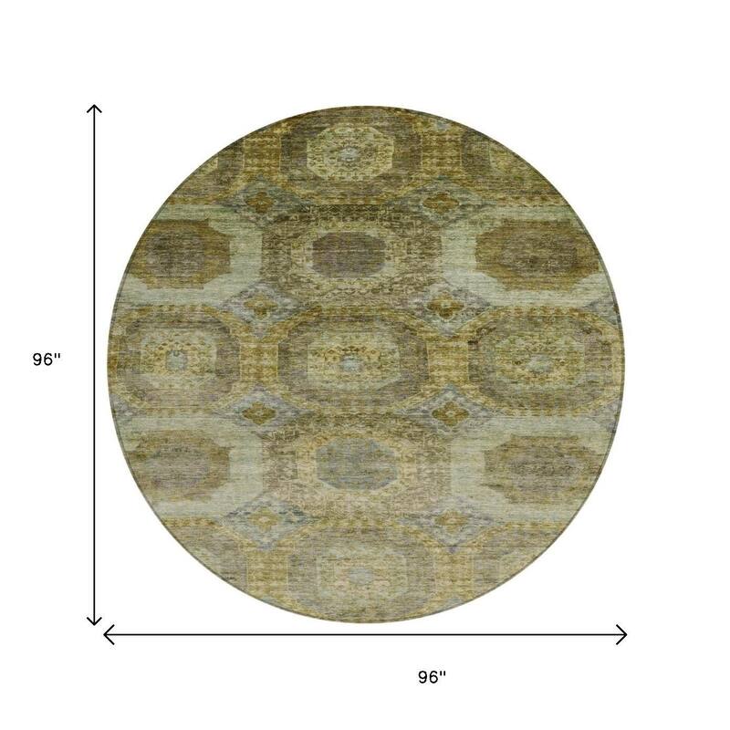 HomeRoots Medallion Transitional Rectangle Outdoor Rug