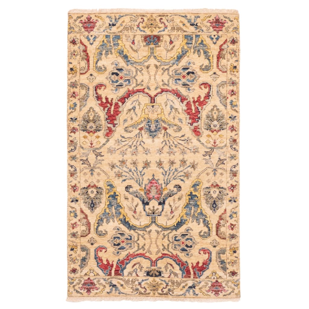 ECARPETGALLERY Hand-knotted Heritage Beige Wool Rug - 3'0 x 5'0