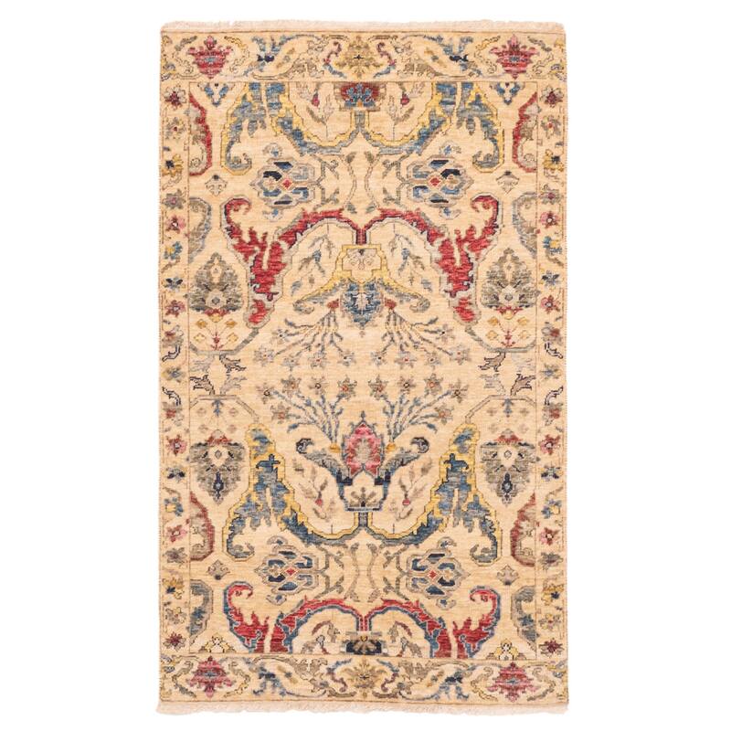 ECARPETGALLERY Hand-knotted Heritage Beige Wool Rug - 3'0 x 5'0