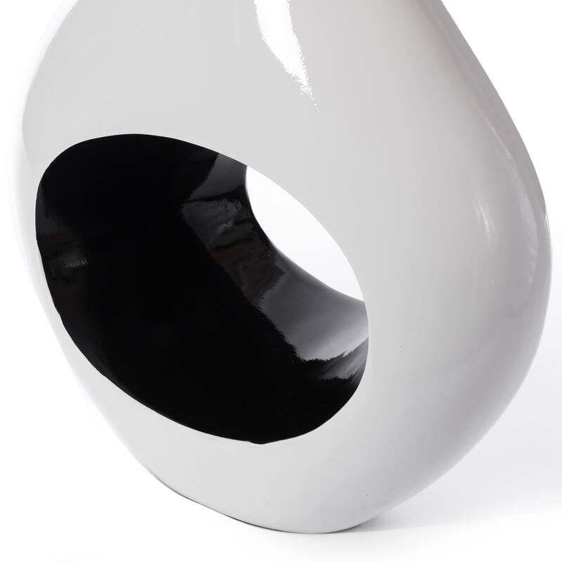 Tall Floor Vase, White Vase with Hole Inside Black 45 Inch Vase, Tall Vase for Home Décor, Interior Decoration, Modern Vase