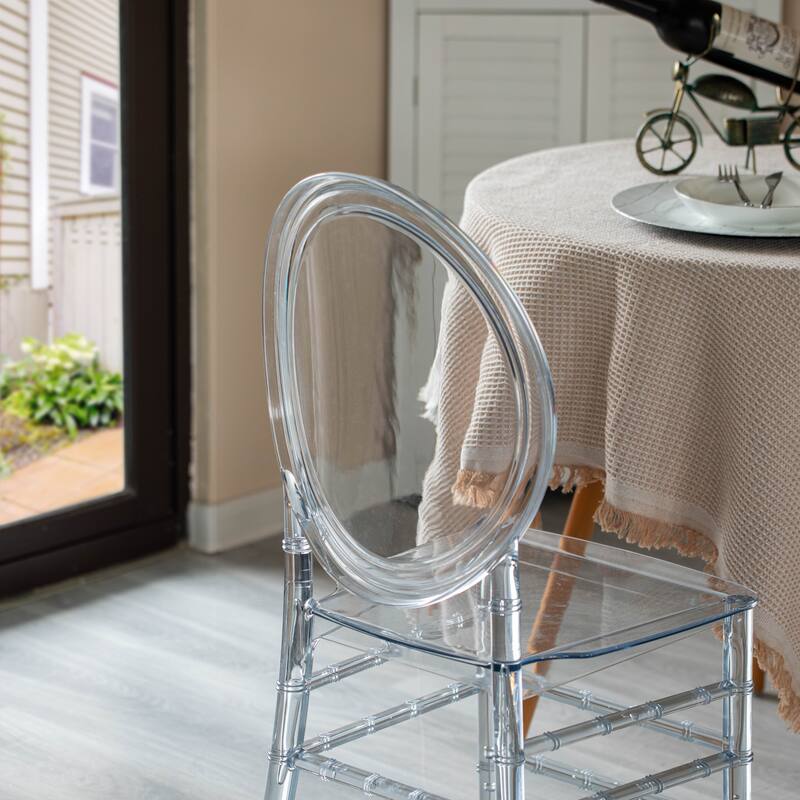 Modern Acrylic Crystal Ice Chair, Florence Dining Chair, Stackable Transparent Seating for Events and Weddings