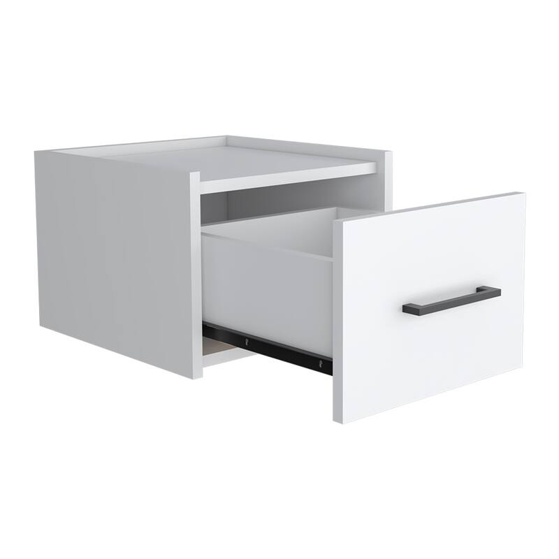 Floating Nightstand Calion, Bedroom, White,High quality and durable