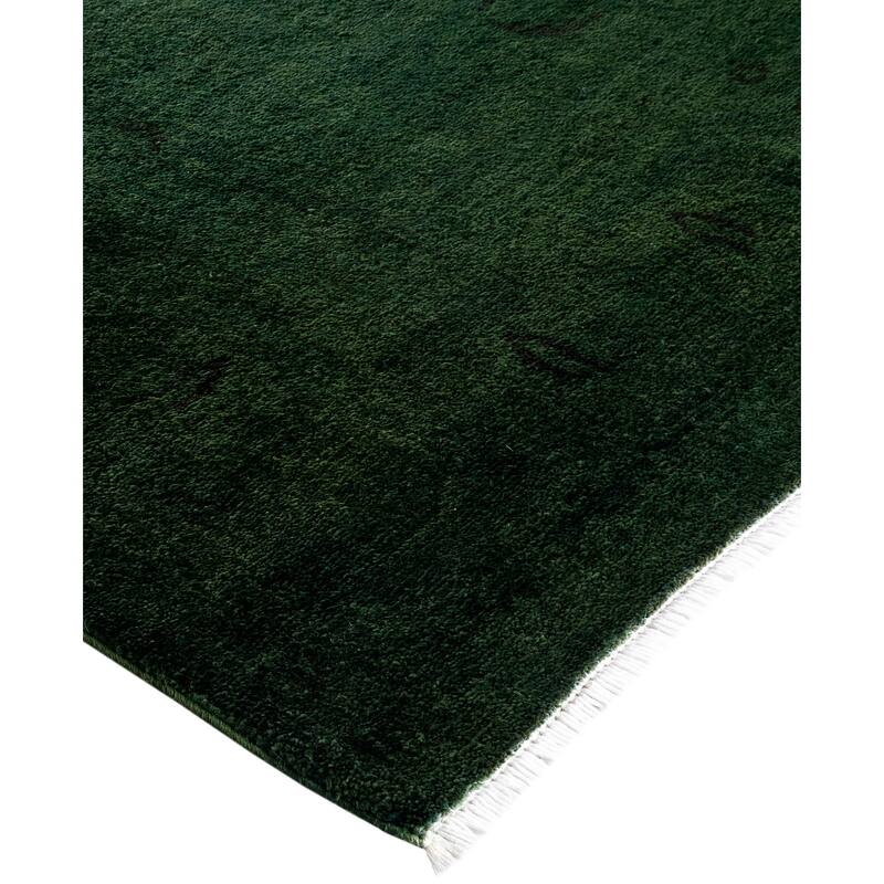 Overdyed One-of-a-Kind Hand-Knotted Area Rug - Green - 6' 2" x 9' 4"