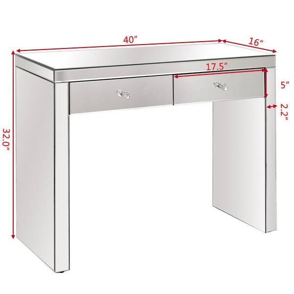 Shop Costway Silver Mirrored Console Table Home Vanity Dressing