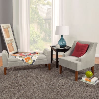 Copper Grove ArumDove Grey Velvet Settee-style Storage Bench