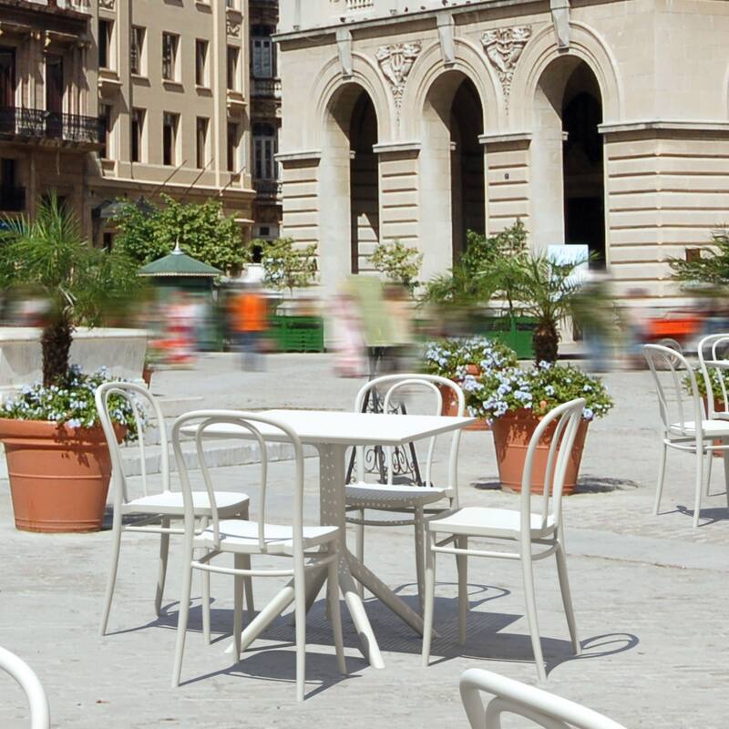 33.5" White Stackable Patio Armless Dining Chair