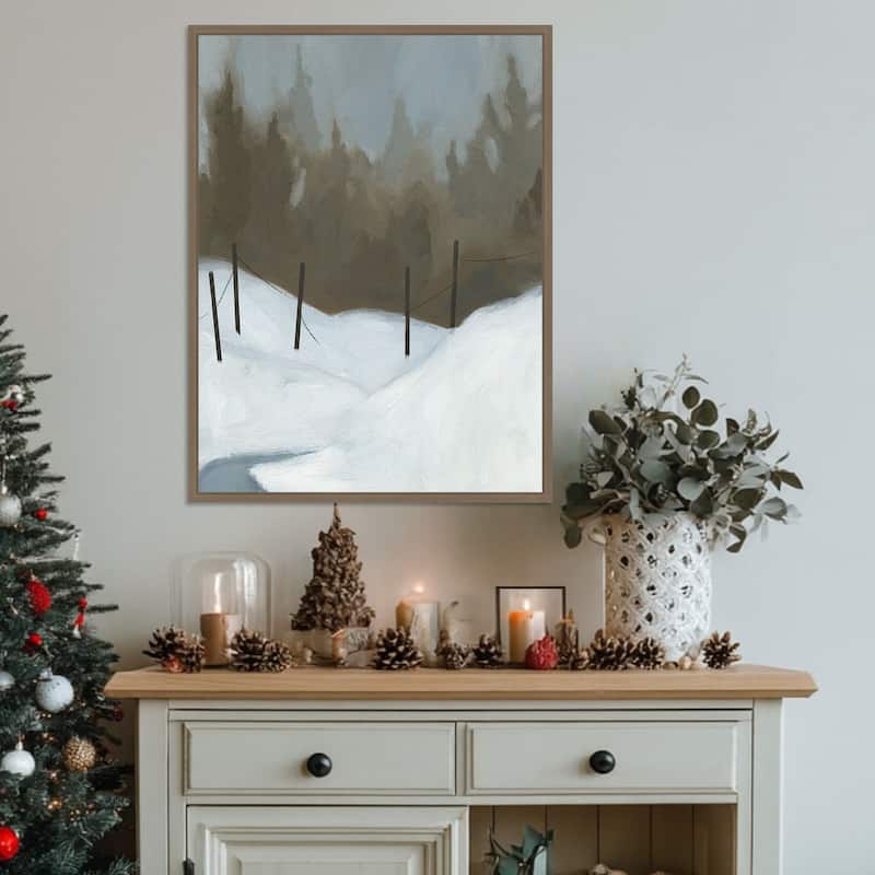 Deep Snow III by Jacob Green (23 x 30 in.), Framed Canvas Wall Art Print - Sylvie Dark Gold