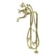 preview thumbnail 16 of 42, Kingston Brass Freestanding Clawfoot Tub Faucet Package with Supply Line in Matte Black Polished Brass