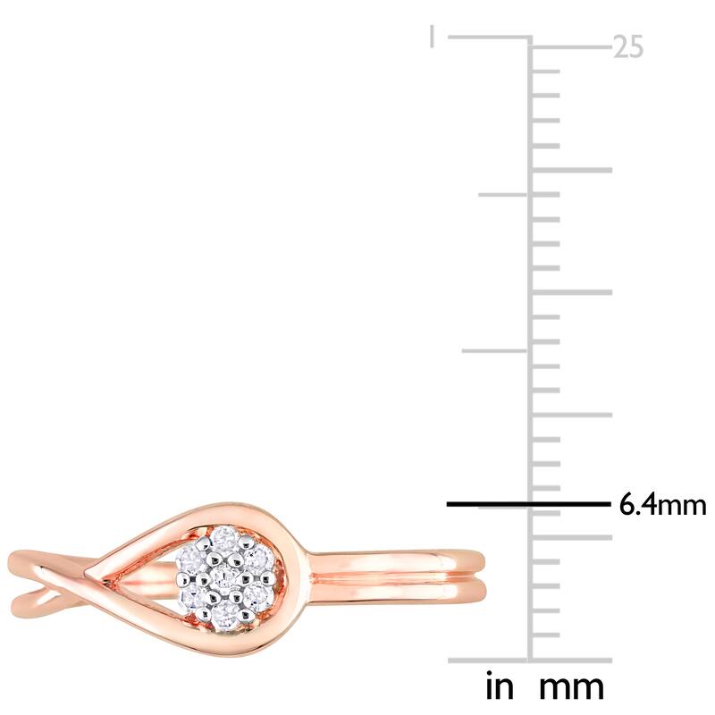 Miadora Diamond Accent Infinity Promise Ring in Rose Plated Sterling Silver