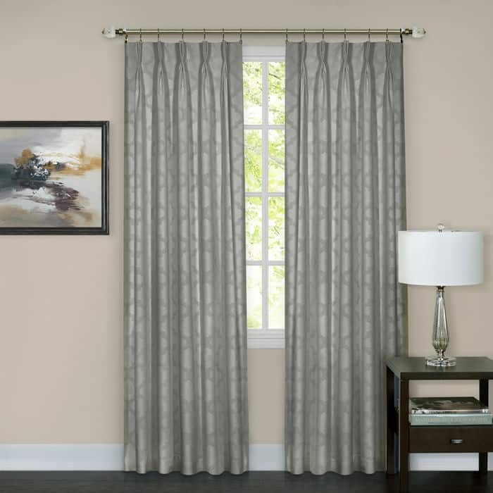 Achim Windsor Pinch Pleat Curtain Panel - 84 Inches - Silver