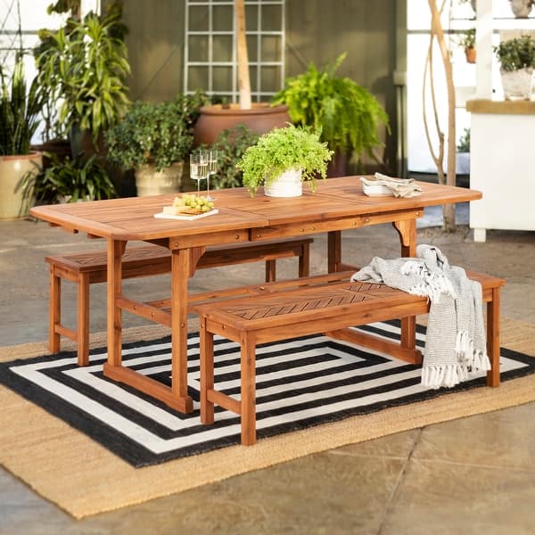slide 2 of 32, Middlebrook Hydaburg 3-Piece Acacia Extension Dining Set - 55-79 x 35 x 30H