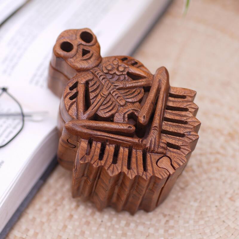 Novica Handmade Bare Bones Wood Puzzle Box