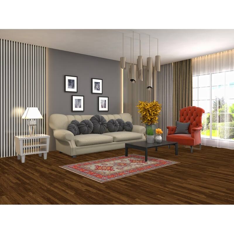 Kazak Accent Rug Handmade Wool Carpet - 3'3" x 4'11"