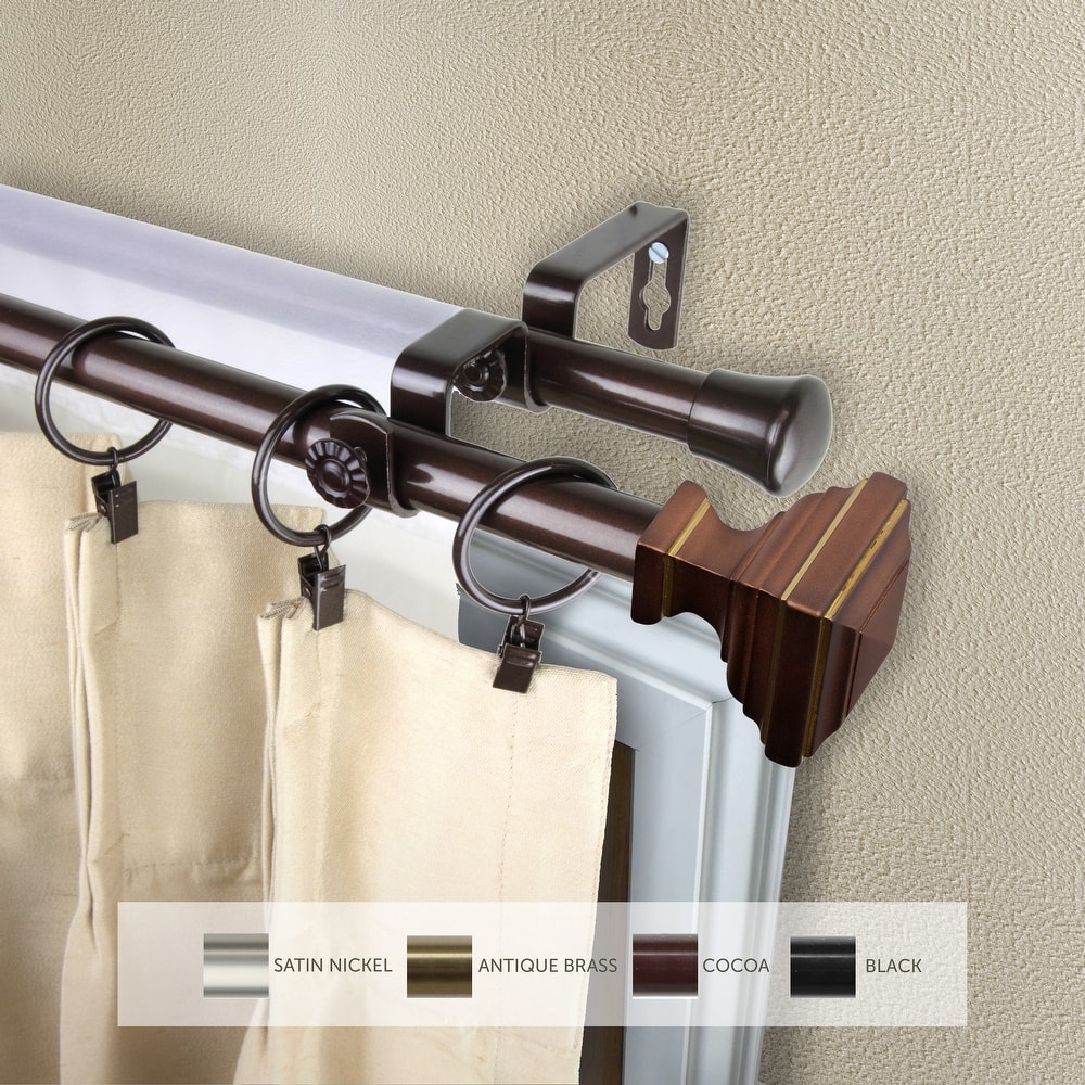 InStyleDesign Saturnino Adjustable Double Curtain Rod 13/16 inch dia.