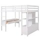 preview thumbnail 7 of 22, Full Size Loft Bed with Built-in Desk, Drawers, Storage Shelves, and Cabinets