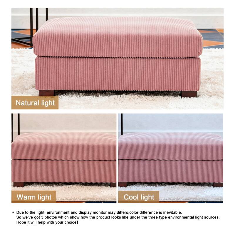 Modern Oversized striped Corduroy Ottoman